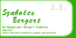 szabolcs bergert business card